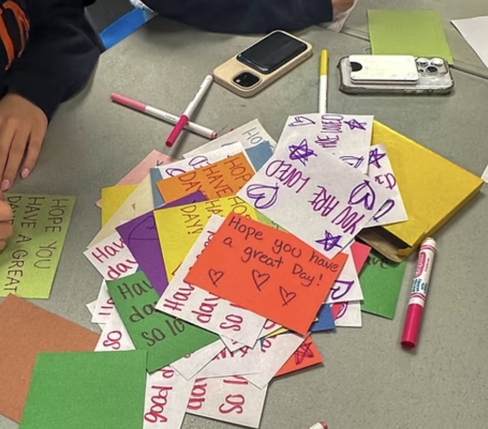 Handwritten notes for care bags